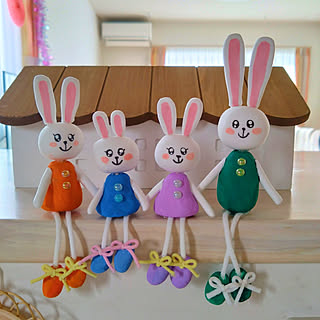 ハンドメイド うさぎ ロップイヤー アイボリー 分かつ スタイ