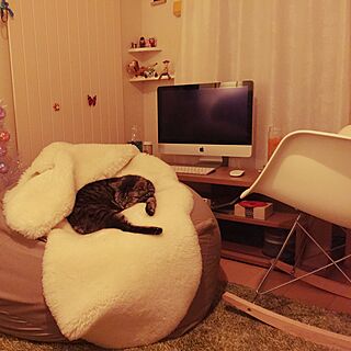 ベッド周り/猫/ムートン/無印良品/iMac...などのインテリア実例 - 2015-03-25 01:06:32