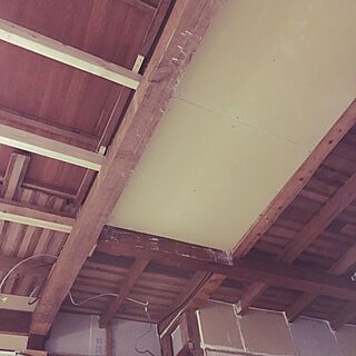 壁/天井/DIY/天井、抜いちゃいました。寒いです。のインテリア実例 - 2016-03-07 23:16:59
