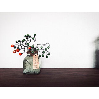 赤と緑/クリスマスカラー/実/植物/ガラス瓶のインテリア実例 - 2017-11-28 16:59:45