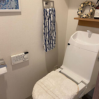 トイレはBlueで/マーチソンヒューム バストイレ用/ハンドメイドリース♡/こどもと暮らす。/北欧風インテリア...などのインテリア実例 - 2020-01-15 10:10:08