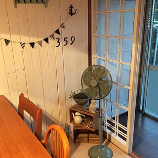 キッチン/HERMOSA/扇風機/もと和室/板壁DIY...などのインテリア実例 - 2016-08-17 18:40:50