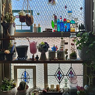 壁/天井/ガラス雑貨/ハンドメイド/花が好き/植物が好き...などのインテリア実例 - 2023-07-28 13:30:30