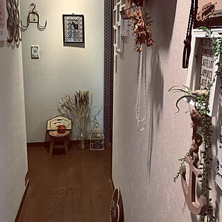 玄関/入り口/いかりの木のオブジェ/Daiso/ドライフラワーを飾る/IKEAフレームのインテリア実例 - 2018-10-08 11:39:08