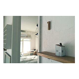 ベッド周り/DIY/中古住宅/ｾﾙﾌﾘﾌｫｰﾑ/しっくい壁DIY...などのインテリア実例 - 2017-01-21 13:31:23