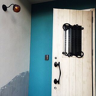 玄関/入り口/白いドア/玄関/ブルーの壁のインテリア実例 - 2014-09-29 21:29:03