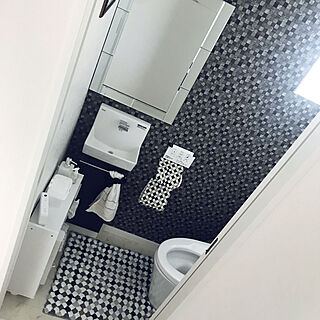 Black×White/Black＆White/restroom/mirror/かがみ...などのインテリア実例 - 2020-07-18 13:58:43