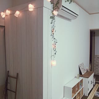 部屋全体/一人暮らし/DIY/照明/フェイクグリーン　...などのインテリア実例 - 2015-02-13 23:10:59