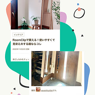 玄関鏡/2ウェイ姿見/鏡/RoomClip mag/リクシルの玄関ドア...などのインテリア実例 - 2022-11-23 17:00:36