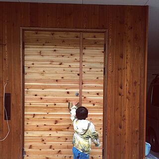 玄関/入り口/工事中/木製ドア/ペンキ塗る前のインテリア実例 - 2015-04-08 17:27:31