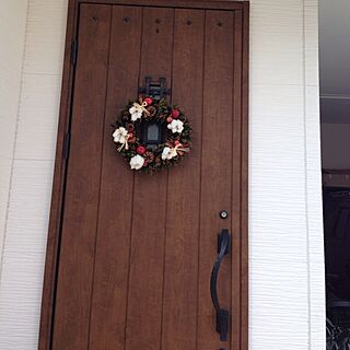 玄関/入り口/クリスマス/玄関のXmasリースのインテリア実例 - 2013-12-14 12:35:27
