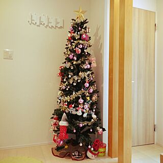玄関/入り口/クリスマスツリー♡/Xmastree/180㌢☆ツリー /暖色系のインテリア実例 - 2016-11-21 15:18:53