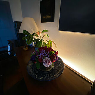 お花を飾る/KAGURA家具/間接照明/Philips Hue/リボンライト...などのインテリア実例 - 2021-03-05 16:54:07
