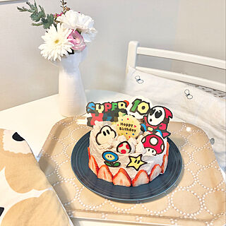 チョコプレート手作り/ケーキ手作り/マリオ/お誕生日ケーキ/子どものいる暮らし...などのインテリア実例 - 2022-02-22 09:46:49