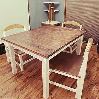 椅子DIY/食卓テーブル/DIY/カフェ板/カフェ風...などのインテリア実例 - 2022-01-27 21:24:02
