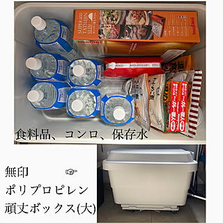 災害用備蓄/災害対策/防災グッズ/ポリプロピレン平台車/無印購入品...などのインテリア実例 - 2020-09-30 10:55:49