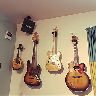 ギター壁掛け/BOSEスピーカー/Fender/グレッチ/ギターのある部屋...などのインテリア実例 - 2020-05-24 17:30:17