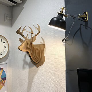 ダンボール/IKEA 照明/3D CARDBOARD PUZZLE/2×4材/鹿オブジェ...などのインテリア実例 - 2019-11-30 07:45:44