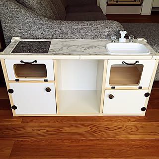 Diy ままごとキッチン作成途中のインテリア 手作りの実例 Roomclip ルームクリップ