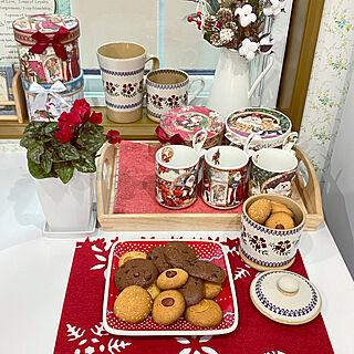 おやつ/お花とクッキーのプレゼント/マグカップ/クッキー/クリスマスディスプレイ...などのインテリア実例 - 2020-12-02 13:11:36