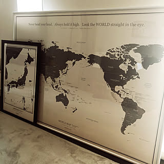 楽天で買ったもの/世界地図ポスター/日本地図ポスター/ダイソー/こどもと暮らす。...などのインテリア実例 - 2020-03-11 11:33:34