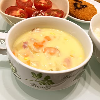 キッチン/コーンクリームシチュー/娘の料理/晩ごはん/おつかれさまでしたのインテリア実例 - 2017-06-07 20:13:57