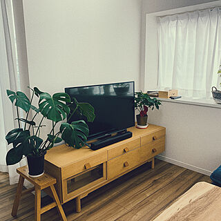TVボード/木製家具/インスタ→masa.riho.momo/観葉植物のある暮らし/心地よい暮らし...などのインテリア実例 - 2022-06-20 16:53:32