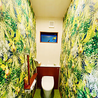 ジブリ好き/トロピカル柄/トイレの壁/ジブリグッズ/森みたいなトイレ...などのインテリア実例 - 2021-06-02 19:18:18