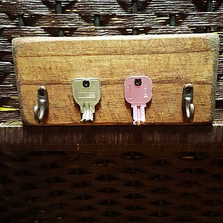 玄関/入り口/鍵かけ/DIY/セリア/鍵のインテリア実例 - 2016-09-24 18:13:38