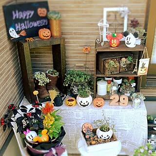 玄関/入り口/リメイク/胡桃/HALLOWEEN/くるから...などのインテリア実例 - 2014-09-17 08:45:14