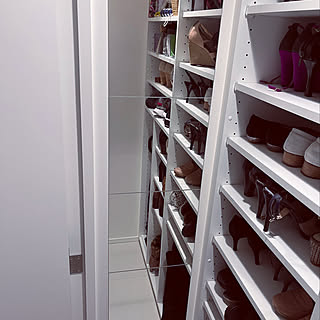 ニトリ　シューズボックス　靴箱　飾り棚　全身鏡　姿見　A066 シューズボックスリアル姿見(75 BR) 下駄箱 ニトリ シューズボックス