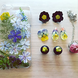 押し花iPhoneケース/押し花アクセサリー/ハンドメイド/ガーデニング/手作り...などのインテリア実例 - 2019-05-13 21:38:57