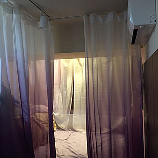 IKEA/築32年/紫のカーテン/ベッド周りのインテリア実例 - 2021-03-23 19:10:09