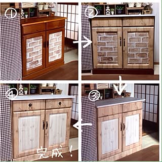 リメイク/元食器棚/手作り/壁紙/ハンドメイド...などのインテリア実例 - 2016-02-07 18:19:36