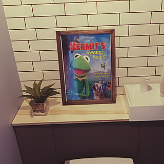 トイレインテリア/フレームアート/kermit/フェイクグリーン/バス/トイレのインテリア実例 - 2020-07-24 10:27:32