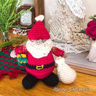 玄関/入り口/サンタさんを毛糸で作りました/クリスマス/いいね、フォロー本当に感謝です♡/見て下さって感謝のインテリア実例 - 2017-11-12 12:21:56