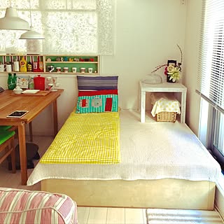 部屋全体/小上がりDIY/IKEAの棚をリメイク/小上がりスペース/いいね&フォローありがとうございます☆...などのインテリア実例 - 2017-01-05 13:22:33