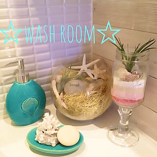 バス/トイレ/サーフテイストが好き♡/サーフテイストをプラスしていきたい。/ロンハーマン風/木目壁紙...などのインテリア実例 - 2015-04-13 13:54:57