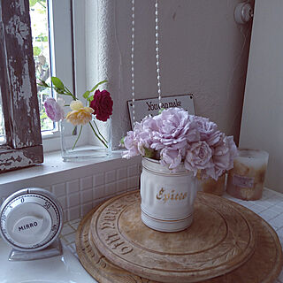 キッチン/インテリア/バラ/薔薇が好き/花のある暮らし...などのインテリア実例 - 2021-07-15 08:06:50