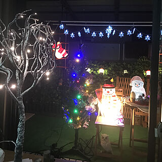 リビング/クリスマスツリー/にとりサンタ♡/雪だるまライト/ライト照明...などのインテリア実例 - 2017-11-21 18:37:48
