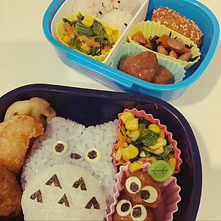 まっくろくろすけ/トトロ/お弁当/セリア/キャラ弁...などのインテリア実例 - 2020-04-01 14:56:32