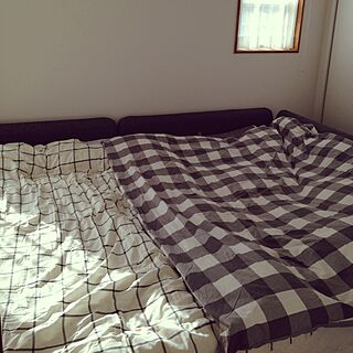 ベッド周り/ニトリの寝具/IKEAの寝具/川の字で寝る/ハグミルのベッド...などのインテリア実例 - 2017-02-18 15:51:39