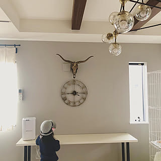 ヴィンテージ雑貨/真鍮製のロングホーン/ロングホーンスカル/時計のある風景/掛け時計...などのインテリア実例 - 2020-01-18 07:08:15
