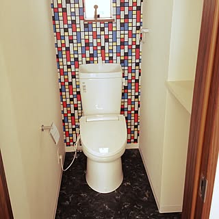 バス/トイレ/派手な壁紙/トイレを楽しく/新居建築中/内覧会のインテリア実例 - 2015-04-29 10:31:15