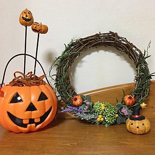 部屋全体/リース ハンドメイド/ユザワヤ/ハロウィン/ハンドメイド...などのインテリア実例 - 2018-09-08 17:58:40