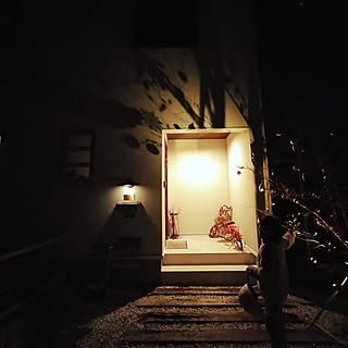 玄関/入り口/クリスマス/クリスマスツリー/夜を楽しむインテリア/イルミネーション...などのインテリア実例 - 2021-11-26 21:38:30