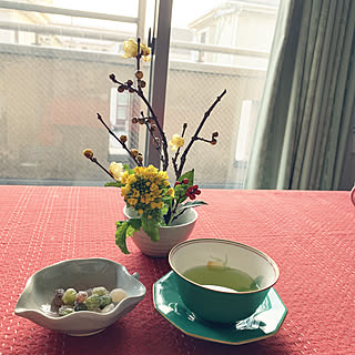 香蘭社 湯呑み茶碗/菜の花/蝋梅(ロウバイ)の花/おやつ時間/いいね、フォローに感謝です.｡.:*♡...などのインテリア実例 - 2021-01-16 16:28:26