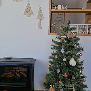 部屋全体/クリスマス/スタジオクリップのツリー/暖炉型ストーブ/monnちゃんのマクラメクリスマスツリー...などのインテリア実例 - 2022-11-20 11:39:39