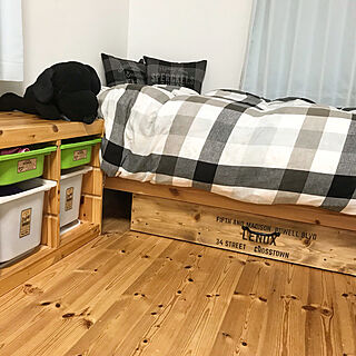 ベッド周り/IKEAの棚/無印ベッド/こども部屋/収納DIY...などのインテリア実例 - 2018-02-05 21:56:30