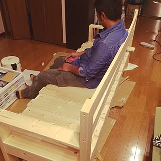 ベッド周り/自作家具/カインズホーム/夫婦でDIY/ツーバイ材...などのインテリア実例 - 2015-08-29 19:13:22